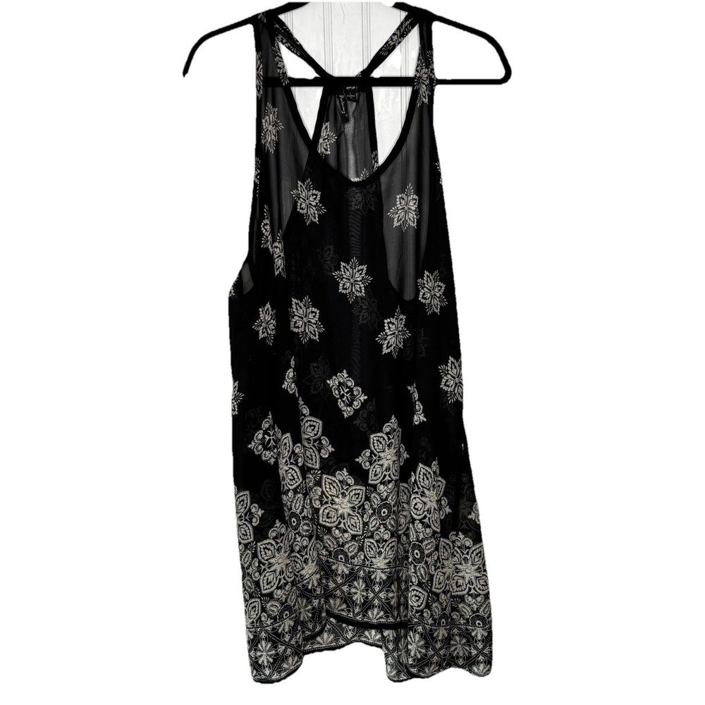 Portocruz Pullover Racerback Dress Swim Cover-up Womens Size L  Black  White